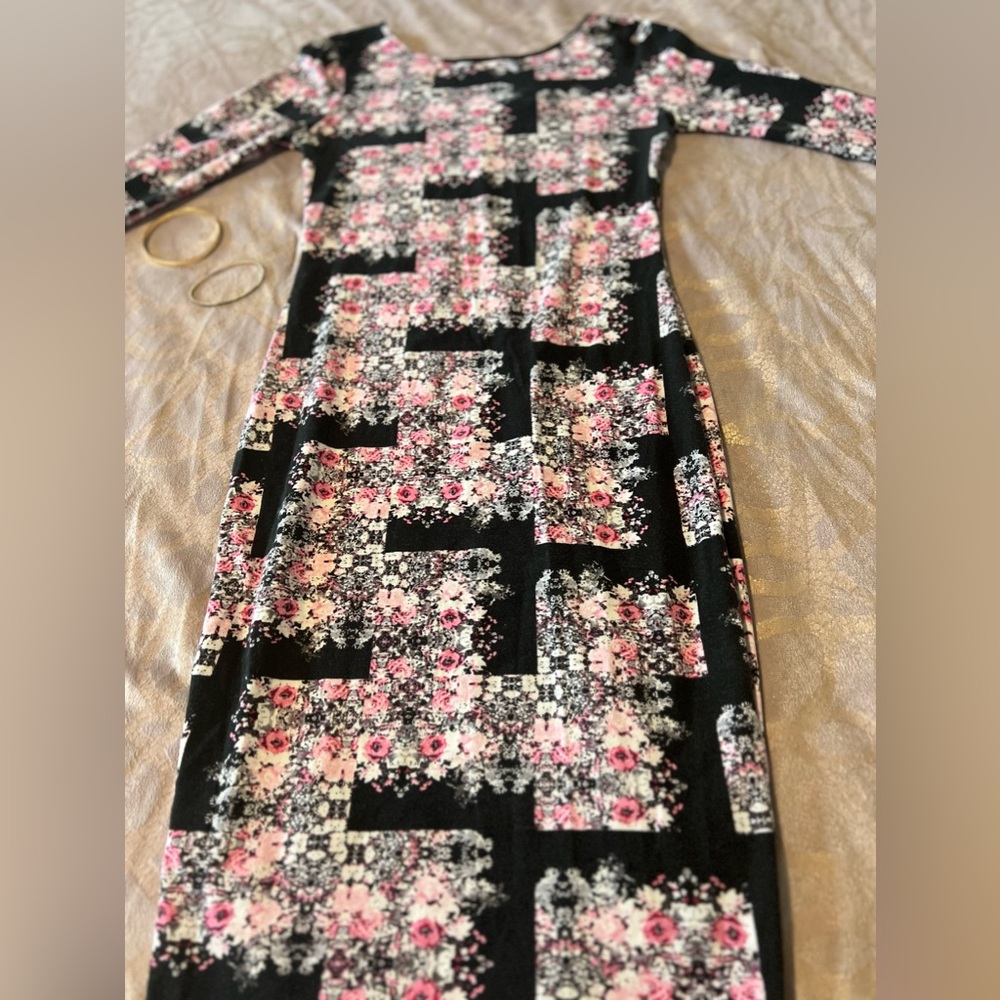 💎 Mstylelab Teen Vogue Black And Pink Floral Dress 💎